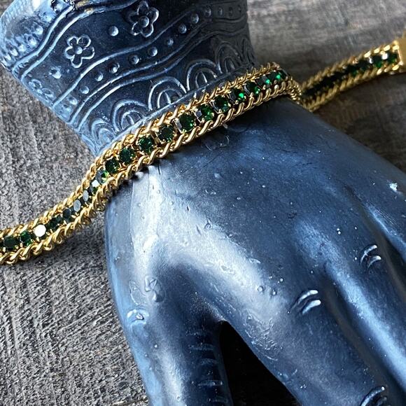 NEW Green Crystal Tennis Bracelet - Picture 7 of 9